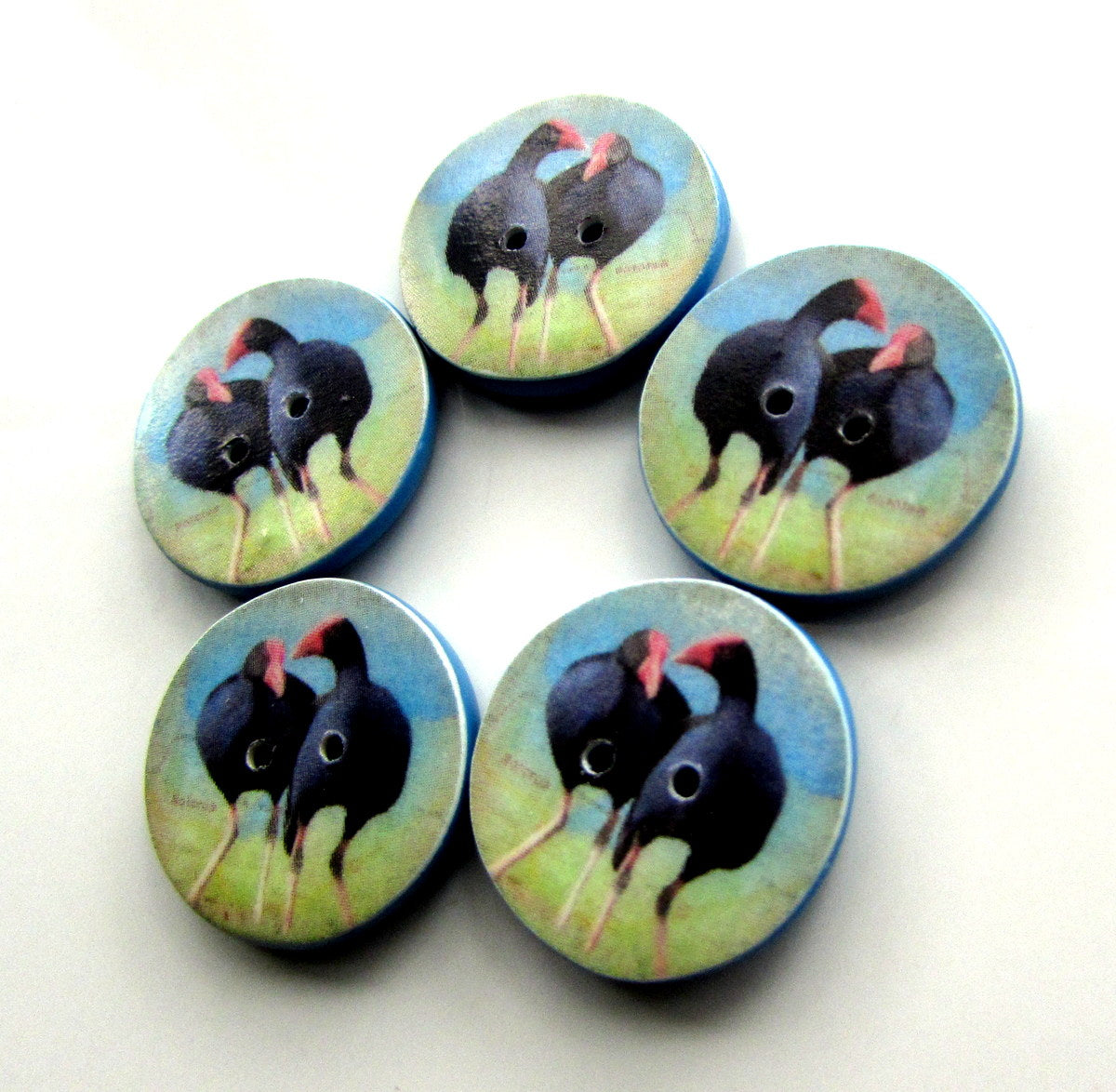 Pukeko Buttons – Ginger Mint Collection
