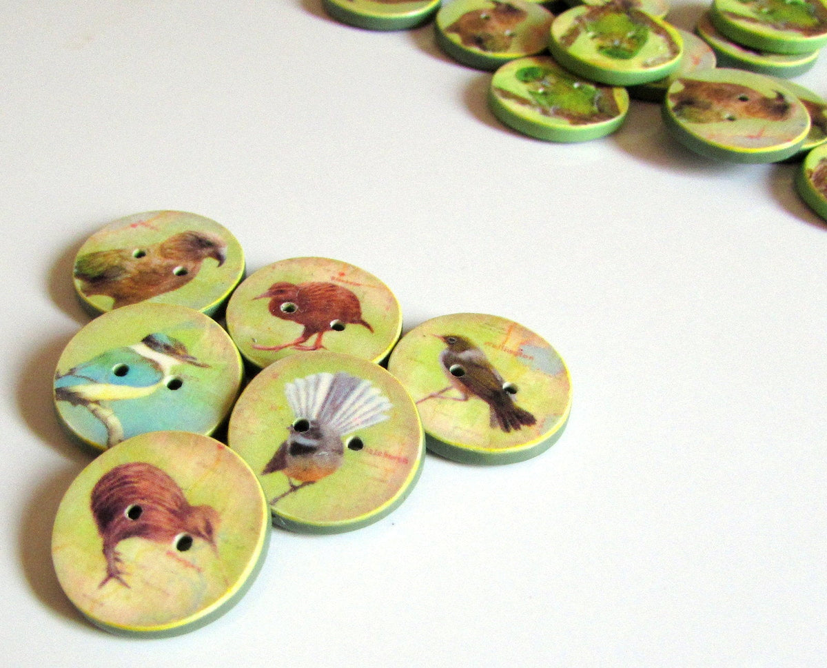 New Zealand Bird Buttons – Ginger Mint Collection